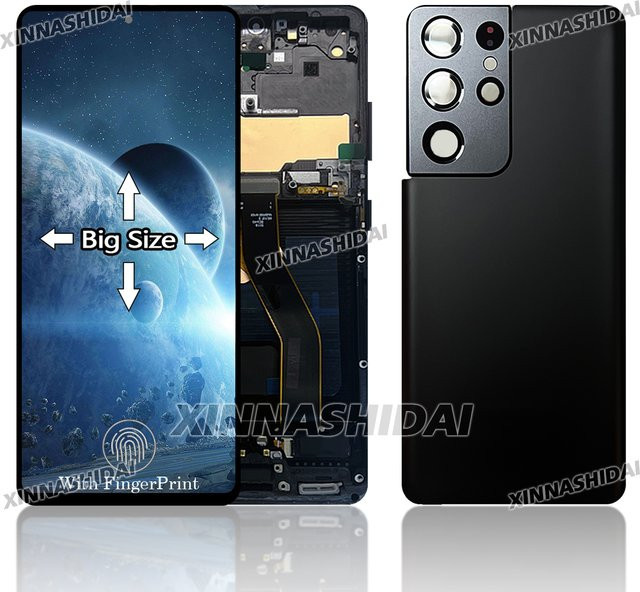 Samsung Galaxy S21 Ultra OLED Display mit Rahmen und Digitizer in Schwarz - Bild 1