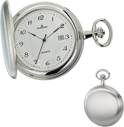 Dugena Taschenuhr Cavalier, Quarz, Edelstahl, Silber, Unisex - Bild 1