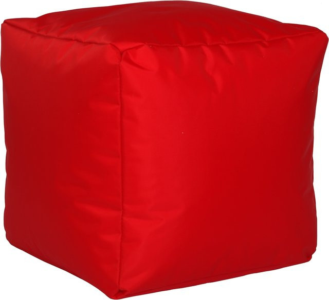 Linker Licardo Sitzwürfel in Rot mit Nylon-Bezug, B/T/H: 40 x 40 x 40 cm - Bild 1