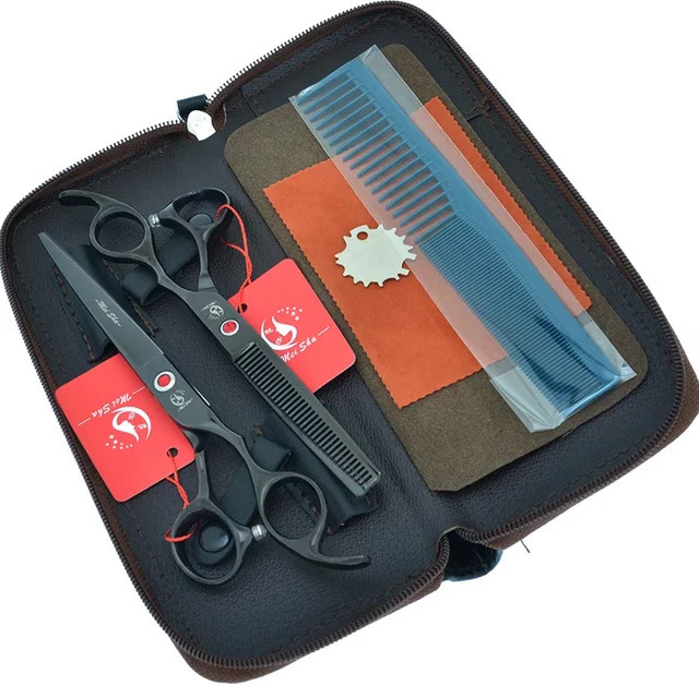 Meisha Haarschneidescheren Set, Edelstahl, 7,0 Zoll und 6,5 Zoll - Bild 1