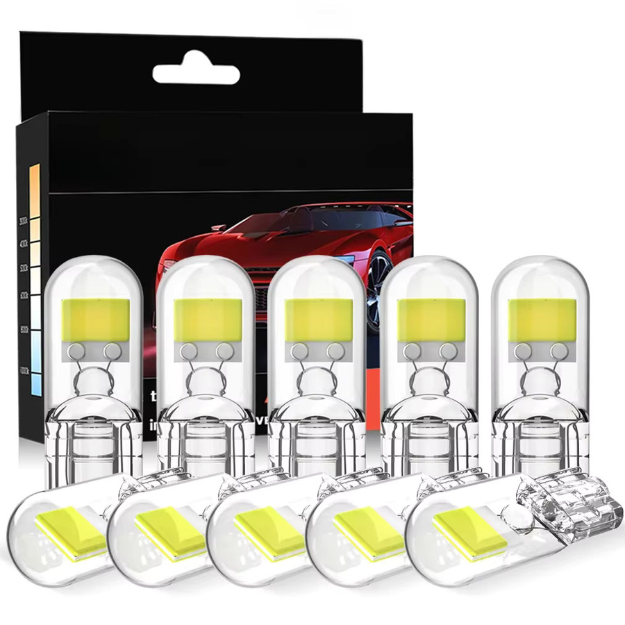 S&D W5W T10 LED Canbus COB Glas Auto-Leuchtmittel für Kennzeichen, Dome und DRL, 12V, 6000K Weiß - Bild 1