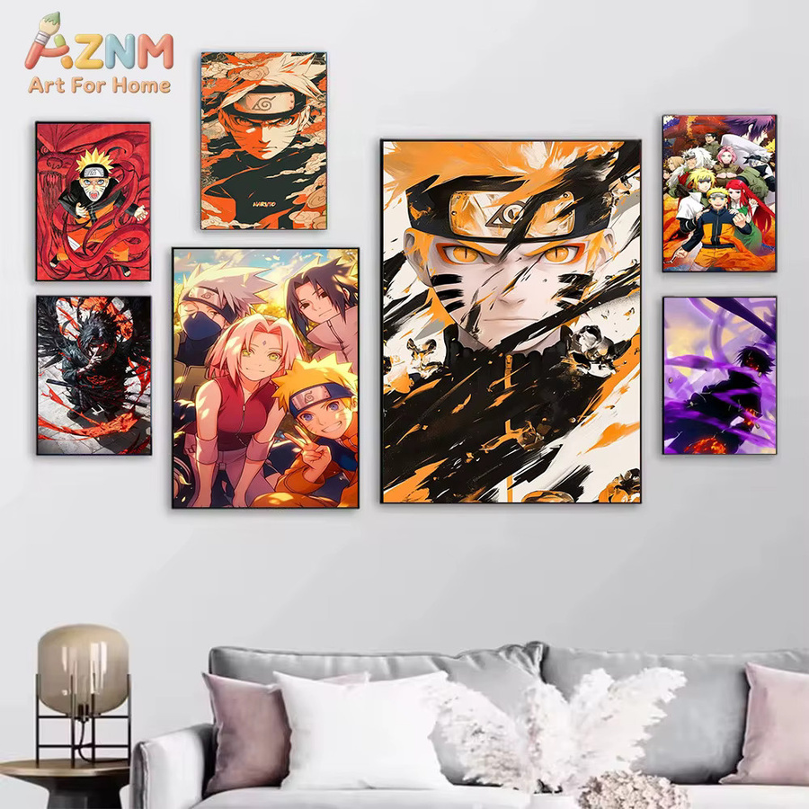 Kayou Naruto Anime Leinwandgemälde Team 7 Zabuza Haku Akatsuki Wandkunstdruck Mehrfarbig - Bild 2