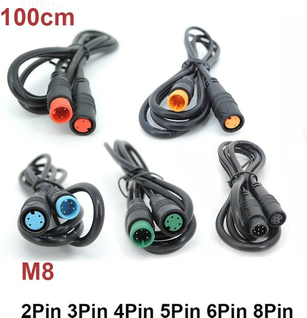Wasserdichtes E-Bike Geschwindigkeitssensor Verlängerungskabel mit M8 Stecker und Buchse für elektrische Fahrräder - Bild 1