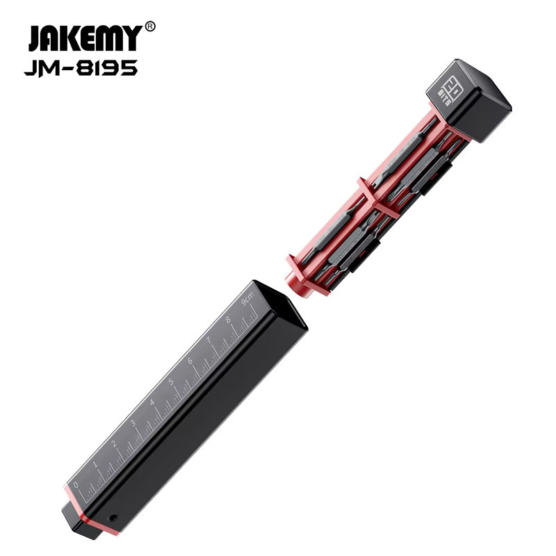 JAKEMY JM-8195 Präzisions-Magnetschraubendreher-Set mit Aluminiumgriff und S2-Stahl-Bits für Handy, PC und Brillen - Bild 4