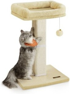 FEANDREA Kratzbaum Kratzstamm mit Plüschball in Beige, Höhe: 71 cm - Bild 1