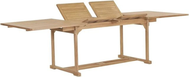 vidaXL Garten-Ausziehtisch aus Teakholz, braun, B/T/H: 180-280 x 100 x 75 cm - Bild 1