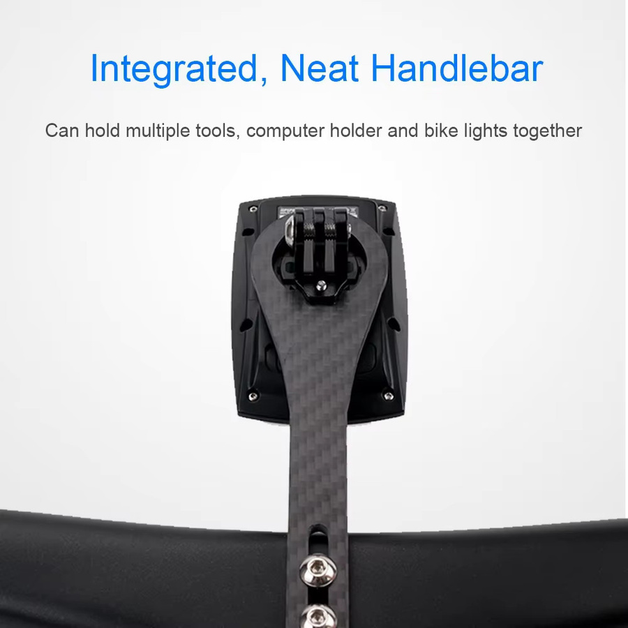 RIRO Carbon Faser Fahrradcomputer Halterung Universal GPS Halter für Garmin Wahoo Bryton in Schwarz - Bild 2