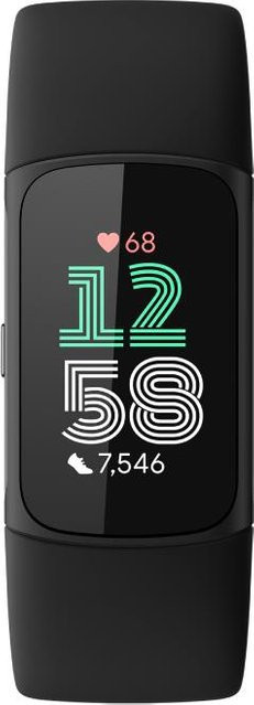 Fitbit Charge 6 Fitness Tracker in Obsidian Schwarz mit Aluminiumgehäuse und Silikon Infinity Band, Bluetooth und NFC, wasserfest mit Herzfrequenzmessung - Bild 1