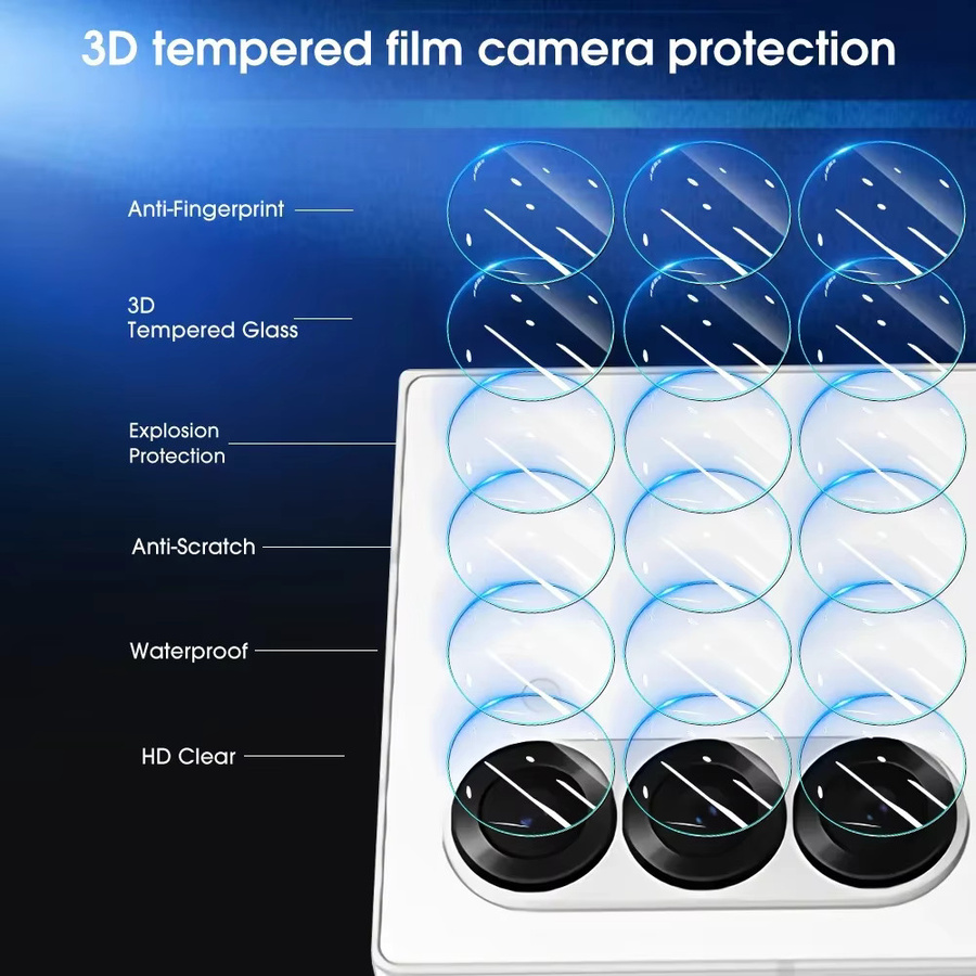 Set aus klaren gehärteten Glas-Kameralinsen-Schutzfolien für Samsung Galaxy Z Fold 8, Z Fold 8 Ultra und Z Flip 7, transparent - Bild 4