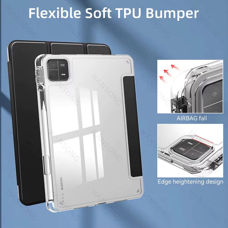 Xiaomi Mi Pad 5 & 5 Pro sowie Mi Pad 6 & 6 Pro 11 Zoll Schutzhülle mit Wach/Schlaf Abdeckung in Transparent/Purple - Bild 3