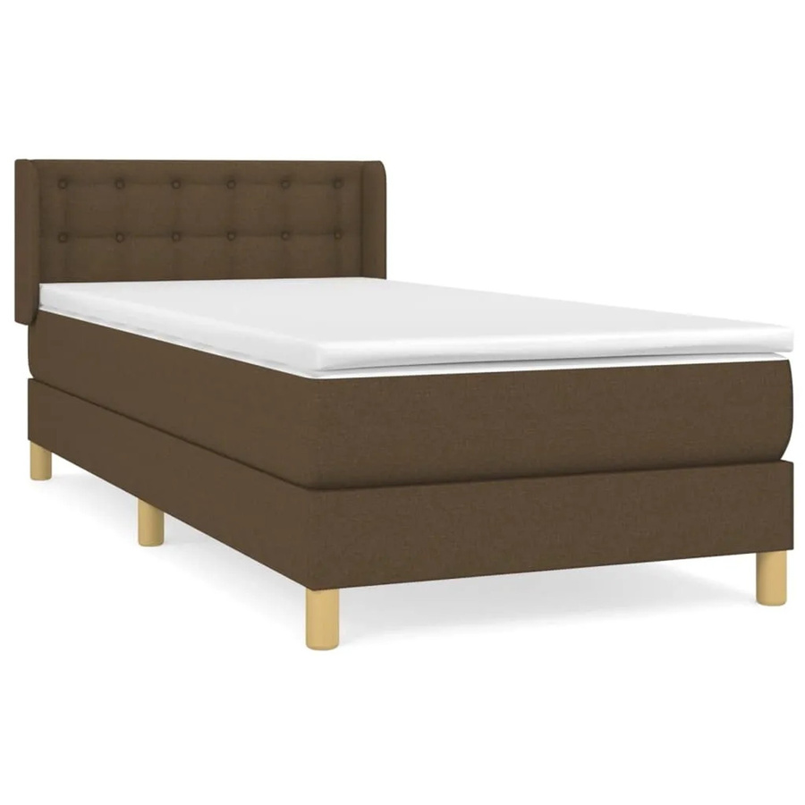 vidaXL Boxspringbett Hybrid mit Matratze Dunkelbraun B/T/H: 90 x 200 cm - Bild 2