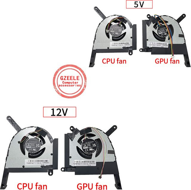 Asus Ersatzlüfter 12V in Schwarz für Pro RTX3060 RTX3070 RTX4060 FA617 FA617NS FA617XS FA617NSR Serie 13NR0EW0M01011 13NR0EW0T01011 - Bild 1