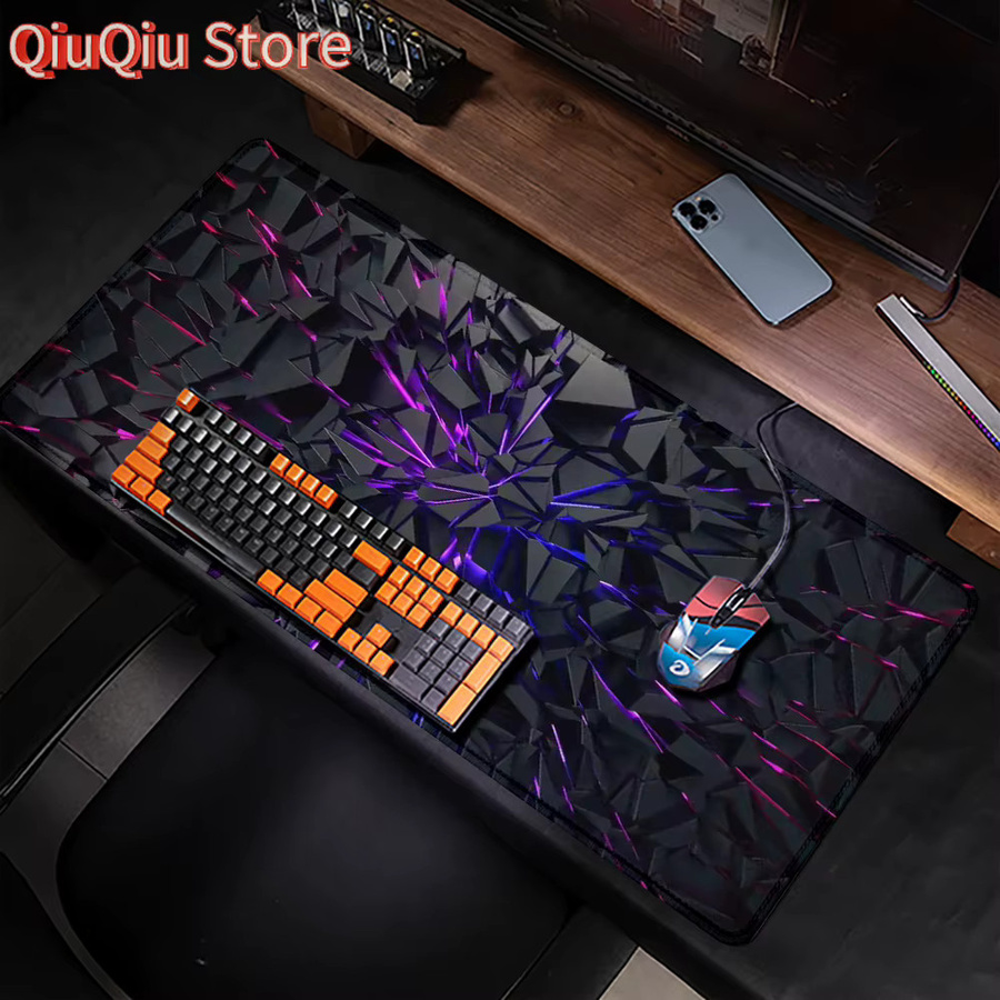 Potdemiel Gaming-Mauspad mit geometrischen Linien, XXL Schreibtischunterlage für PC und Tastatur, Multicolour, B/T: 90 x 40 cm - Bild 3