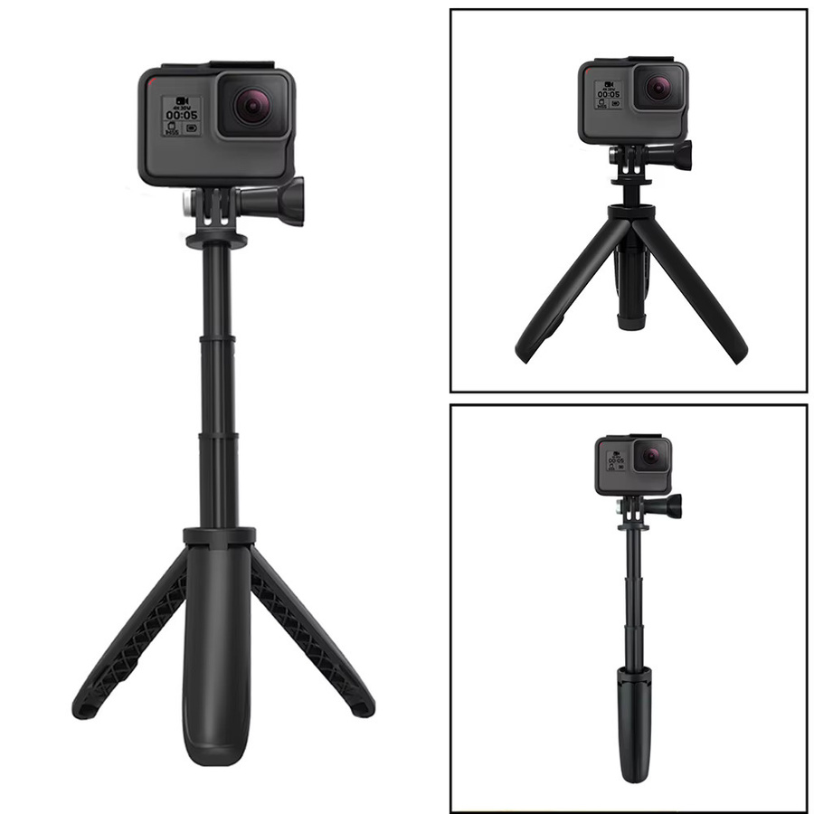 Tragbares Faltbares Stativ und Einbeinstativ in Schwarz für GoPro Hero und Osmo Action Kameras als Mini-Vlog-Zubehör - Bild 2