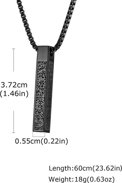 Vnox Halskette mit Anhänger, Edelstahl, Silber, 60 cm, Herren - Bild 1