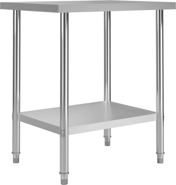 DELUKE KUGO Edelstahl Arbeitstisch für die Gastronomie, Farbe: Silber, B/T/H: 80 x 60 x 85 cm - Bild 1