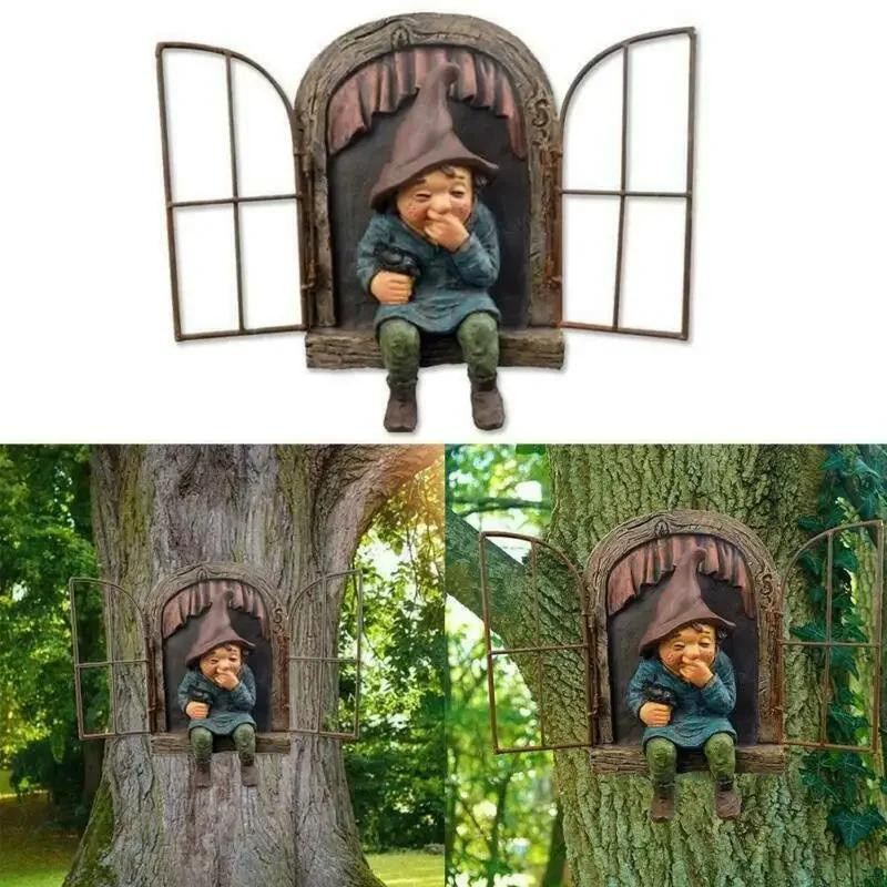 LY Home&Kitchen 050 Gartenelfenstatue aus Harz in Multicolour als kreative Dekoration für Garten und Veranda - Bild 2