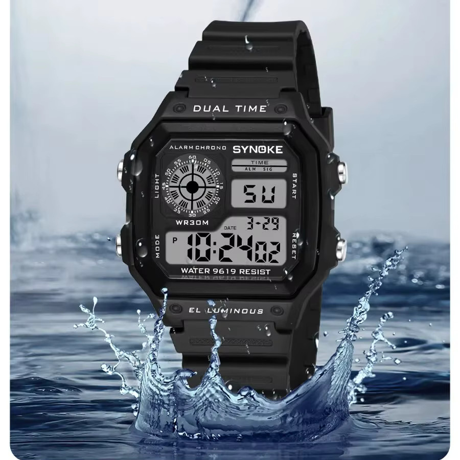 Synoke Digitaluhr, Chronograph, Schwarz, Kunststoff, Herren - Bild 2