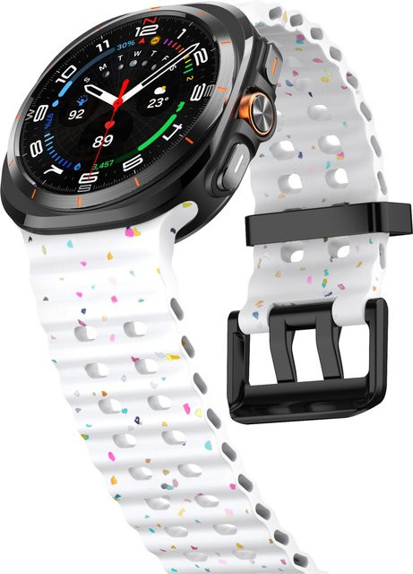 Samsung Uhrenarmband Silikon, Weiß, Samsung Galaxy Watch Ultra 47 mm - Bild 1