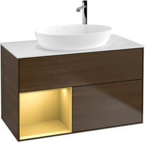 V&B Waschtischunterschrank Finion 100 Wandbeleuchtung in Weiß lackiert B/T/H: 100 x 50,1 x 50,1 cm - Bild 1