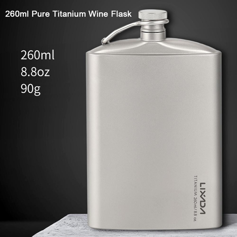 Lixada Auslaufsichere Ti-Flasche in Silber für Outdoor, Camping und Reisen, 260 ml - Bild 3