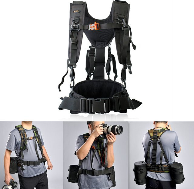 Fotografie Gürtel und Harness System Kamera Doppelter Schultergurt für SLR Kameras in Schwarz und Multicolour - Bild 1