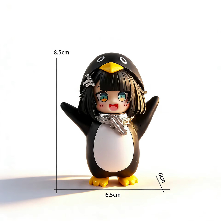 Tomorrow's Ark Gugu Gaga Kleiner Pinguin Anime-Figur aus PVC in Sitz- und Stehposition - Bild 3