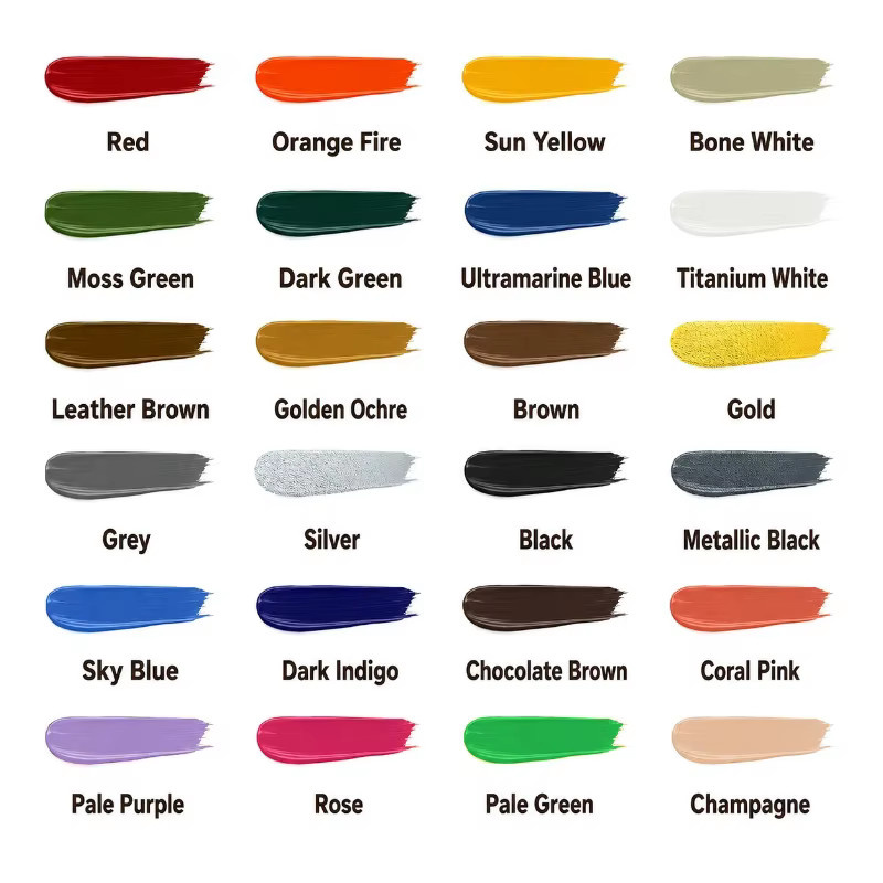 24 Farben Acrylfarben Set mit Pinseln, ungiftige Pigmentfarben für Handmalerei und Sprühen, Multicolour, 24 x 20 ml - Bild 5