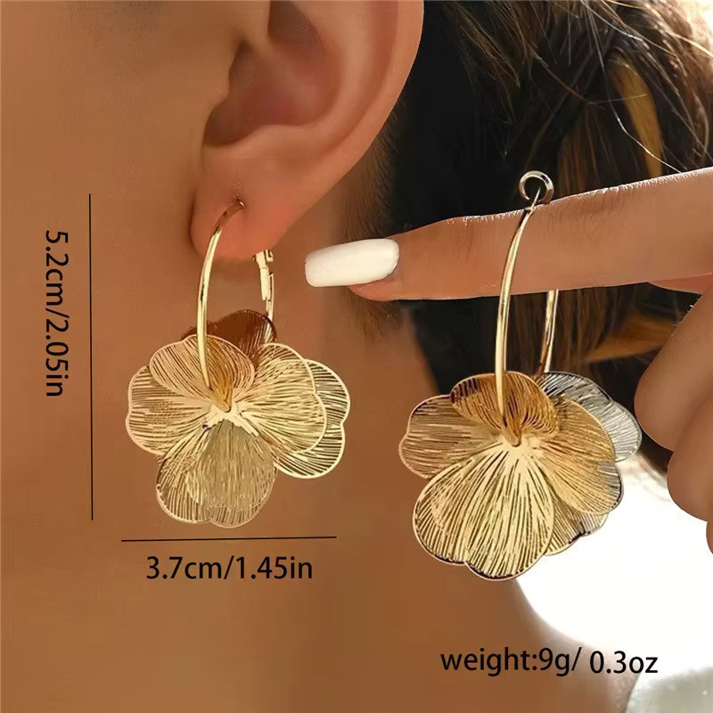 Lush Glam Ohrringe, Schmetterling Blume, Gold, Vintage - Bild 2