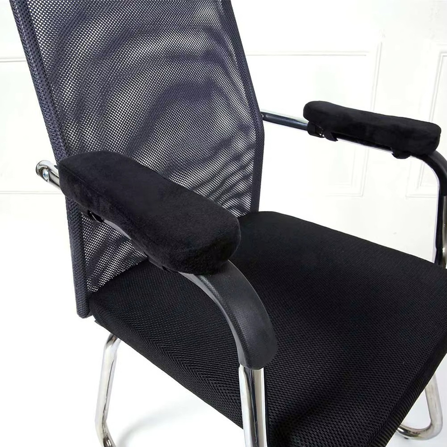 DOORSACCERY 2er-Set Stuhl-Armlehnenkissen aus Memory-Schaum in Schwarz, weiche Ellbogenpolster für Gaming- und Bürostühle, abnehmbarer und waschbarer Bezug - Bild 4