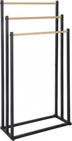 Relaxdays Handtuchständer aus Eisen mit 3 Stangen in Schwarz, B/T/H: 86 x 44 x 21 cm