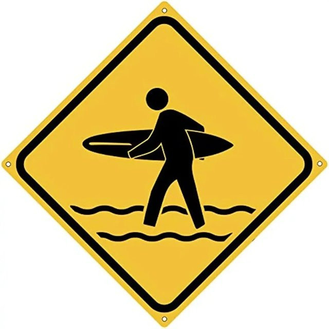 CIFBUY Retro Surf Metallblechschild Wanddekoration in Gelb B: 20 cm, H: 20 cm, T: 20 cm - Bild 1