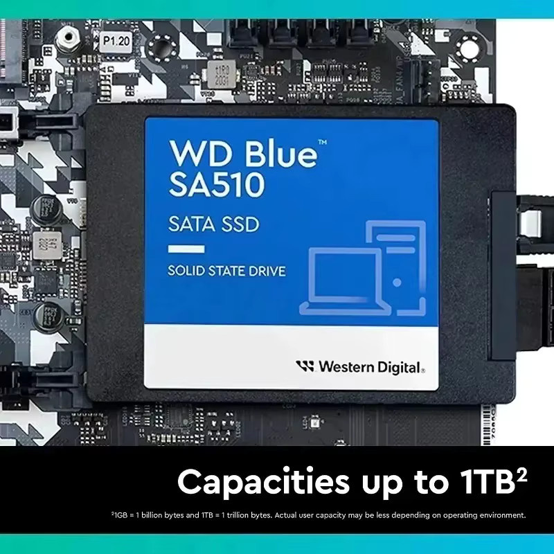 Western Digital WD Blue SA510 SSD interne Festplatte SATA 2,5 Zoll in Schwarz - Bild 3