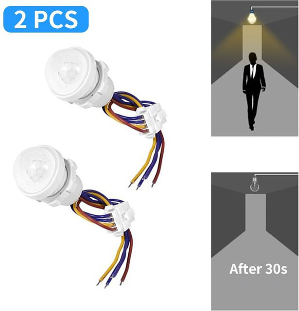 Szaoju PIR-Bewegungssensor in Weiß mit doppelt einstellbarer Verzögerung für die automatische Steuerung von LED-Streifenlicht (AC85-265V) - Bild 1
