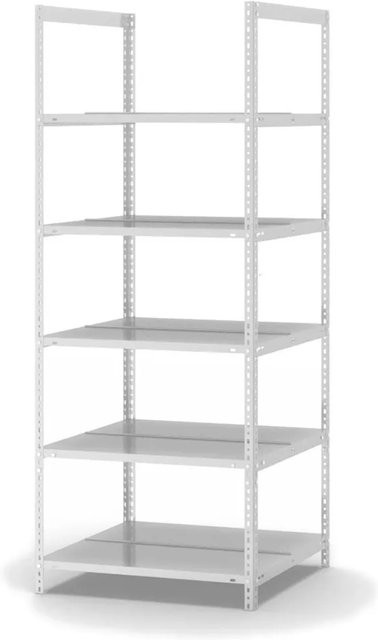 PROREGAL Aktenregal mit Schraubsystem, 5 Ebenen, Lichtgrau, H x B x T: 185 x 75 x 60 cm - Bild 1