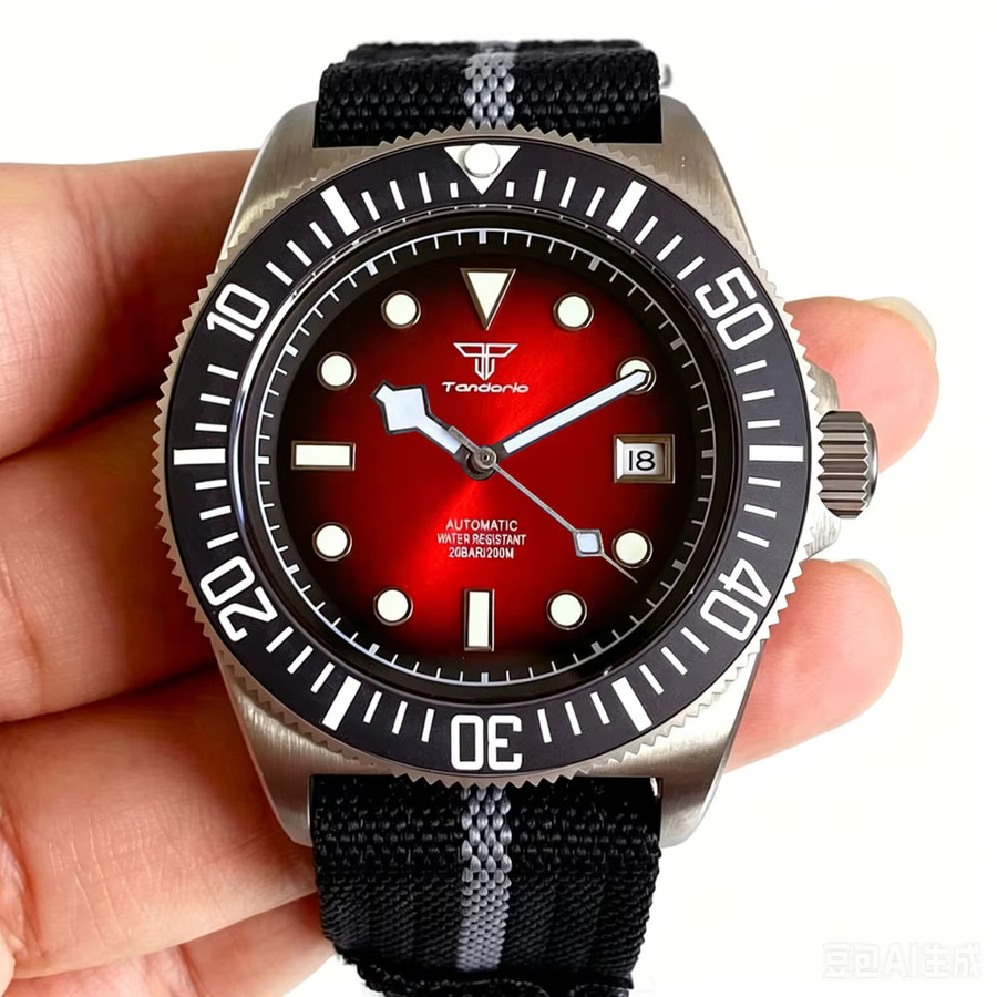 Tandorio Taucheruhr, Automatik, Titan, Saphirglas, 42 mm, Herren - Bild 3