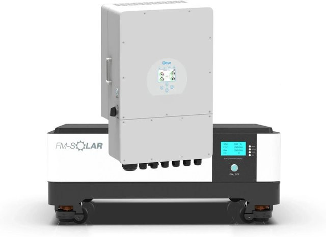 Deye Hybrid-Wechselrichter 5kW 1-Phasen On/Off-Grid mit 10kWh LiFePO4 Batterie-Speicher in Weiß - Bild 1