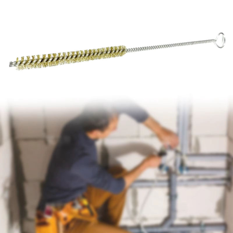 Homyl Rohrreiniger-Bürste mit Kupferborsten in Gold, flexible Mehrzweck-Metalldrahtbürste für Waschbecken und Sanitär, Länge: 20,0 cm - Bild 3