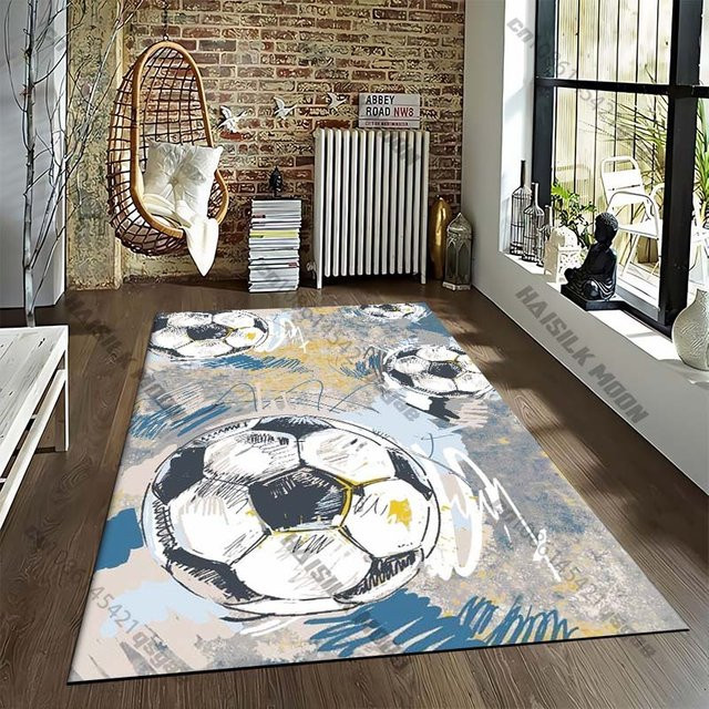 Karpetti Fußball Sport Cartoon Muster Raumteppich, rutschfest und waschbar, B/L: 120 x 80 cm - Bild 1