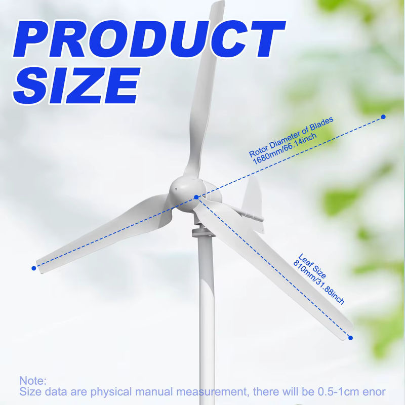 SMARAAD Horizontale Windturbine 5000W für den Haushalt, 12V/24V/48V/220V, Weiß, inklusive Laderegler - Bild 6