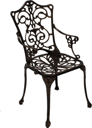 DEGAMO Sessel im Jugendstil aus Aluguss in Bronze Antik mit Armlehnen