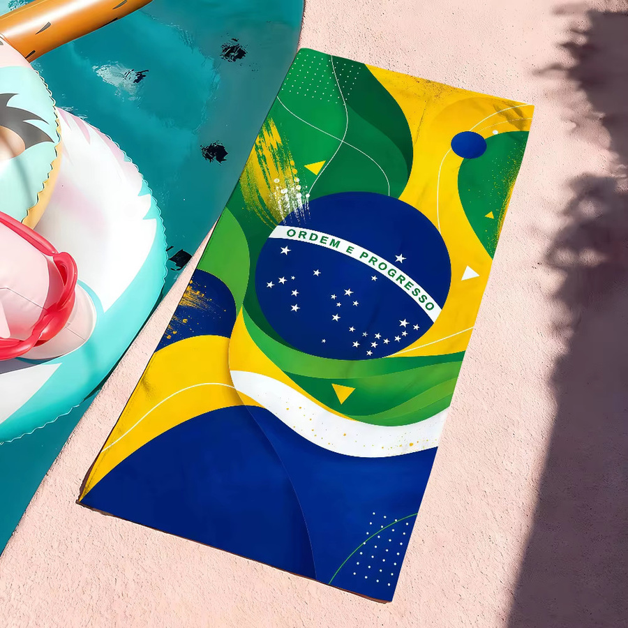 Nation Brazil Handtuch in Multicolour für Strand, Yoga und Fitness - Bild 3