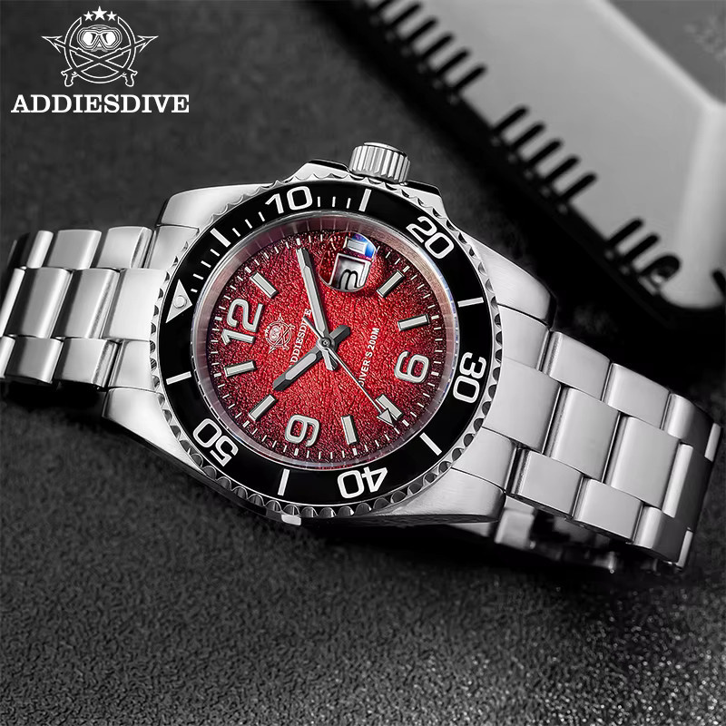 ADDIESDIVE Taucheruhr, Quarz, Edelstahl, Keramik-Lünette, 41 mm, Herren - Bild 5