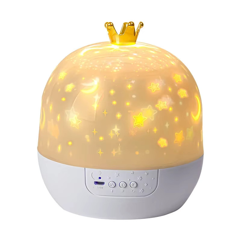 UOSU Crown Fantasy Star Sky Projektion Nachtlicht 15in1 rotierende Atmosphäre Lampe für Schlafzimmer und Kinderzimmer in Weiß - Bild 1