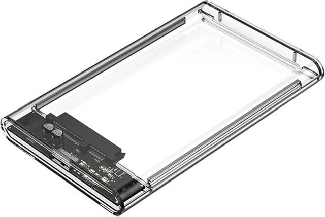 deepartner USB 3.0 Gehäuse für 2,5 Zoll SATA SSD und Festplatten mit USB-C Anschluss, transparent - Bild 1