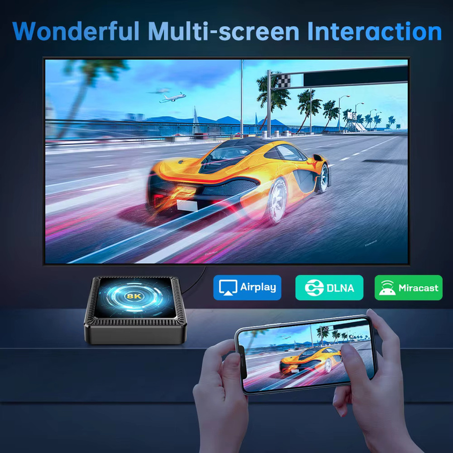 BLKJ Smart TV Box Android 16 Streaming-Media-Player mit Allwinner H618 Quad-Core Cortex A53, Schwarz - Bild 4