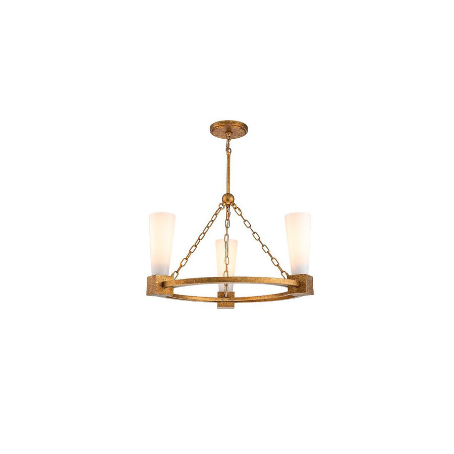 Elstead Lighting Kristy Kronleuchter in Gold/Messing mit weißem Glasschirm KRISTY3-DG-OPAL - Bild 1