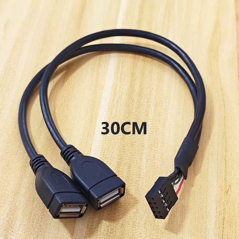 YuXi USB 2.0 zu 5/9-Pin Verlängerungskabel Dual-Adapter in Schwarz für PC DIY Bluetooth und RGB - Bild 2