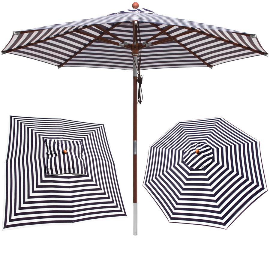 anndora Sonnenschirm gestreift in Blau Weiß mit UPF 50+ aus Polyester und Aluminium - Bild 1
