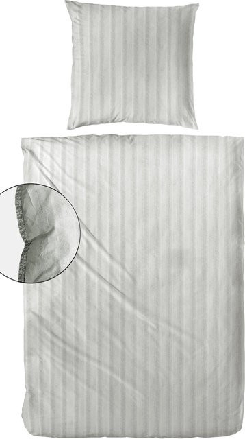 H.G. Hahn Bettwäsche Stone-Washed Style aus Baumwolle in Grau - Bild 1